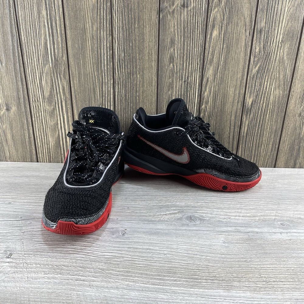 Nike Lebron XX 20 Black Basketball GS Black Red DQ8651 001 Size 5Y Women's 6.5